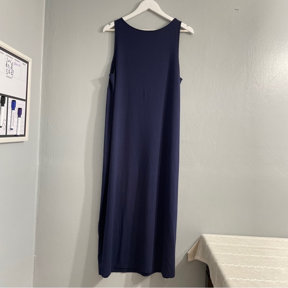 Eileen Fisher Jersey System Scoop Neck Tank Dress - sleeveless Navy 1X - Picture 5 of 9